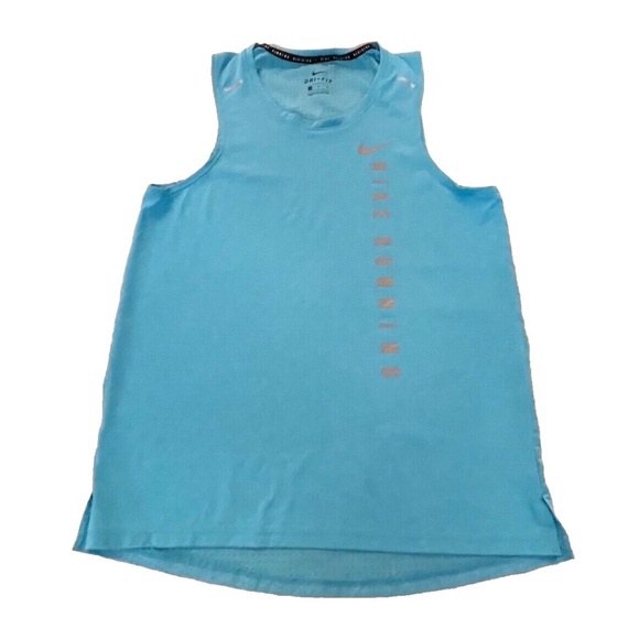 Nike Dri-Fit Ladies' Running Tank; Perforated; Blue; Small - Picture 1 of 6